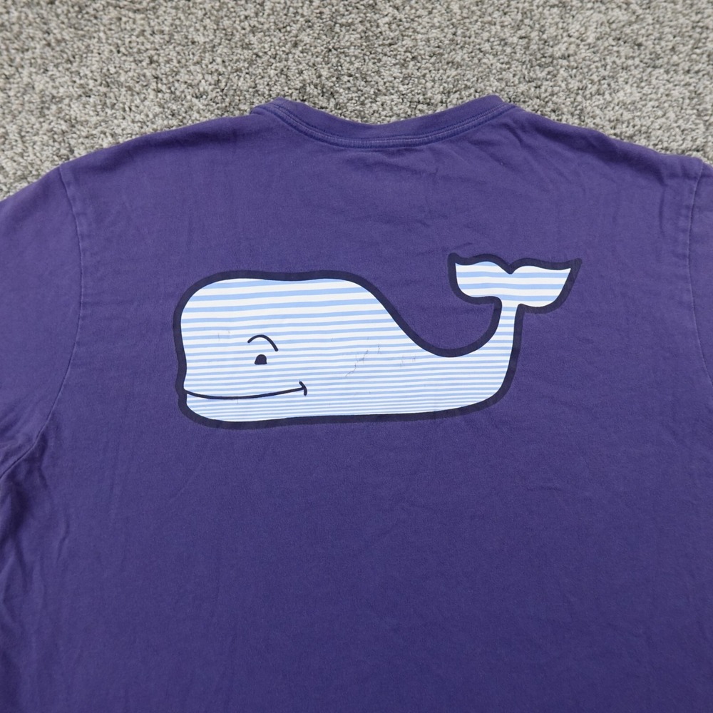 Vineyard Vines Shirt Mens S Blue Whale Graphic Logo Casual Preppy‎ Grunge Fade